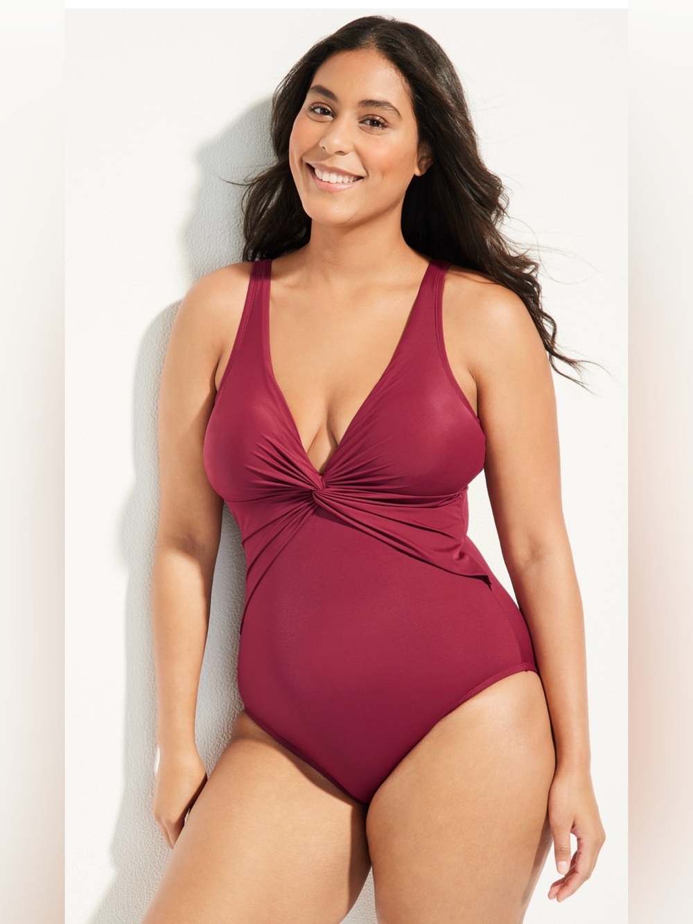 Maurices Deep Red One-Piece Swimsuit